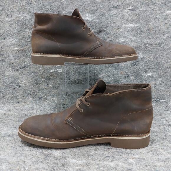 Clarks Bushacre 2 Boots Men's Size 10.5 Brown Leather Chukka Desert Casual - Picture 2 of 8